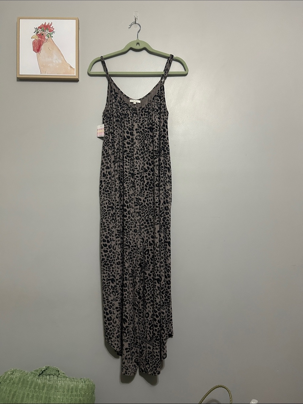 Z Supply Gray and Black Leopard Maxi Dress